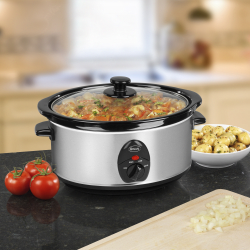 Swan 3.5 Litre Stainless Steel Slow Cooker - STX-713438 