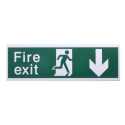 House Nameplate Co Fire Exit With Arrow Back - Back Arrow - STX-742270 