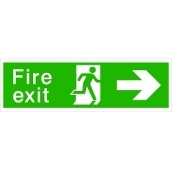 House Nameplate Co Fire Exit with Arrow Right - Fire Sign pointing Right - STX-742293 