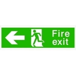 House Nameplate Co Fire Exit with Arrow Left - Fire Exit Sign pointing left - STX-742308 