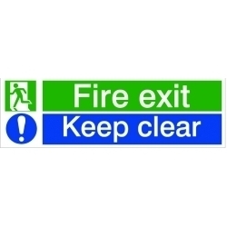 House Nameplate Co Fire Exit Keep Clear - 8x12.5cm - STX-742314 