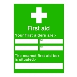 House Nameplate Co Your First Aiders - 15x20cm - STX-742530 