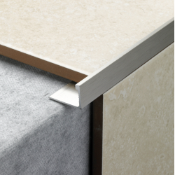 Tile Rite L Shape Tile Trim - 2.4m x 10mm Stainless Steel Effect - STX-744637 