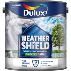 Dulux Weathershield Quick Dry Satin 2.5L - Pure Brilliant White - STX-752693 