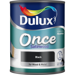 Dulux Once Satinwood 750ml - Black - STX-832364 