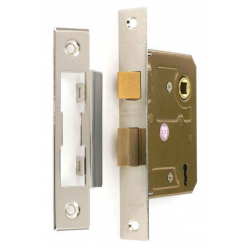 Securit 3 Lever Sash Lock Nickel Plated with 2 Keys - 75mm - STX-857770 