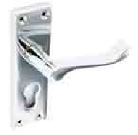 Chrome scroll Euro lock handles 48mm c/c 150mm - S2704