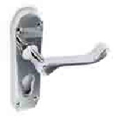 Chrome shaped Euro lock handles 48mm c/c 170mm - S2713