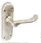 Brushed Nickel shaped latch handles 170mm - S2731