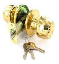Brass entrance lock set 3 keys 60/70mm - S2950