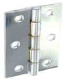 Steel butt hinges polished Chrome plated 75mm - S4302