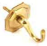 Brass tieback hooks octagonal 45mm - S6524