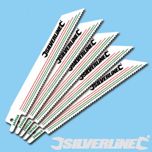 Silverline - 5PK 150MM RECIPROCATING BI-METAL SAW BLADES ( METAL/WOOD/NAILS) - 244966