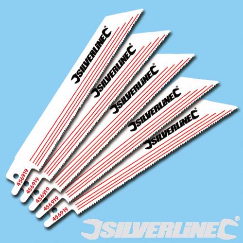 Silverline - 5PK 150MM RECIPROCATING SAW BLADES (METAL) - 456919