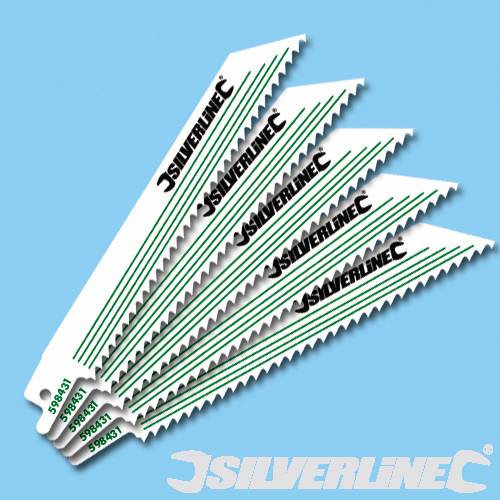 Silverline - 5PK 150MM RECIPROCATING SAW BLADES (WOOD) - 598431
