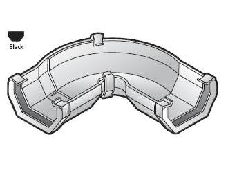 Square Line 50-156deg Black Gutter Adjustable Bend - RAS3-BK