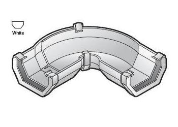 Square Line 50-156deg White Gutter Adjustable Bend - RAS3-WH