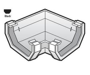 Square Line 135deg Black Gutter Bend - RAS2-BK