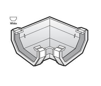 Square Line 135deg White Gutter Bend - RAS2-WH