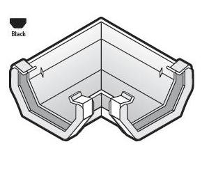 Square Line 90deg Black Gutter Bend - RAS1-BK