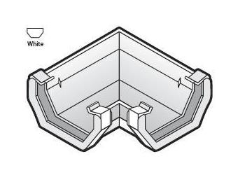 Square Line 90deg White Gutter Bend - RAS1-WH