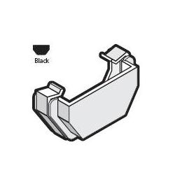 Square Line Black Gutter External Stopend - RES1-BK