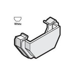 Square Line White Gutter External Stopend - RES1-WH