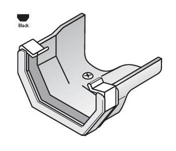 Square Line Black Gutter Adaptor - Cast Iron Ogee L/H - RDS4-BK