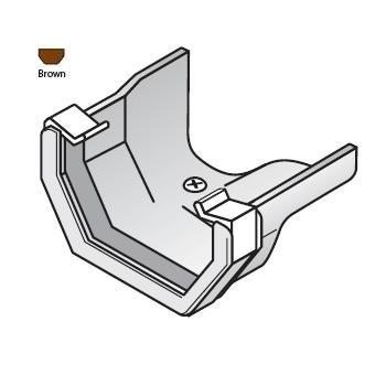 Square Line Brown Gutter Adaptor - Cast Iron Ogee L/H - RDS4-BR
