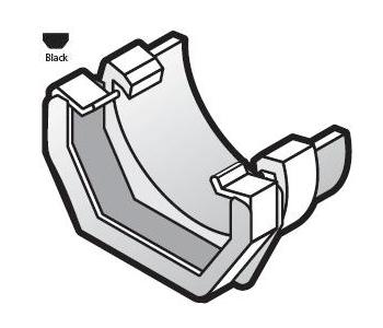 Square Line Black Gutter Adaptor - Square Line Cast Iron - RDS5-BK