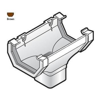 Square Line Brown Gutter Running Outlet - ROS1-BR