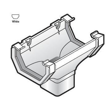 Square Line White Gutter Running Outlet - ROS1-WH