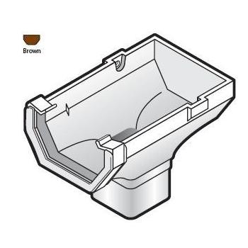 Square Line Brown Gutter Stopend Outlet - ROS2-BR