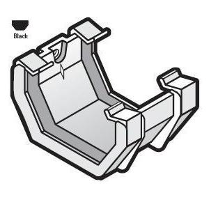 Square Line Black Gutter Union Bracket - RUS1-BK