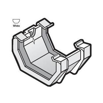 Square Line White Gutter Union Bracket - RUS1-WH