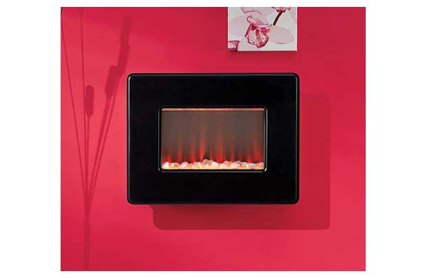 Valor Vivo Wall Mounted Electric Fire - Black - DISCONTINUED - 143284BK 
