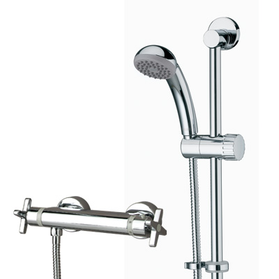 Bristan Design Utility Crosshead Bar Shower with Adjustable Riser & Fast Fix Connections Chrome Plated - DUX SHXARFF C - DUXSHXARFFC - DISCONTINUED 