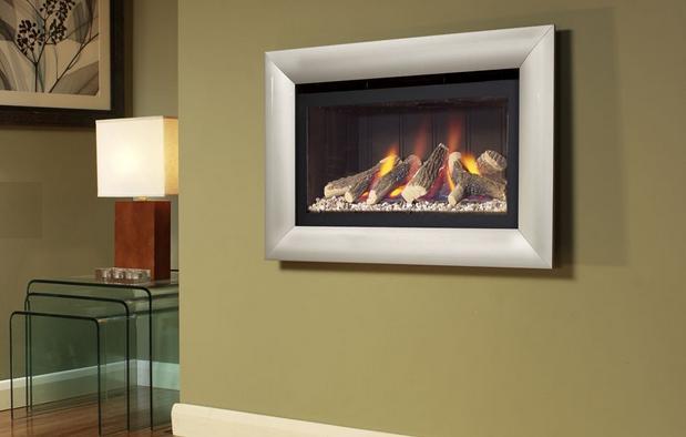 FLAVEL Jazz HE HITW Gas Fire Black Back and Silver Trim - FHCL01RN 