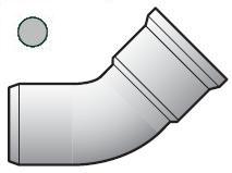 Grey 110mm Ring Soil Pipe 135deg Socket/Spigot Bend - SP163-GR
