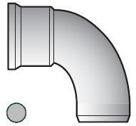 Grey 110mm Ring Soil Pipe 92.5deg Socket/Spigot Bend - SP161-GR