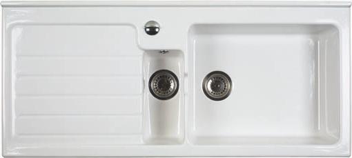 Jersey 1.5B Left hand Sit In Ceramic Sink White - G12968 - SOLD-OUT!! 