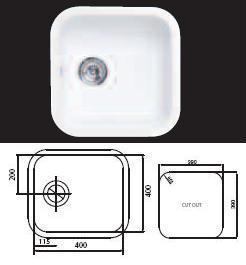 Astracast Lincoln 4040 1.0B Undermount Sink - G12977 - SOLD-OUT!! 