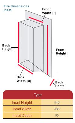 Burley Rushden Electric Fire Dimensions