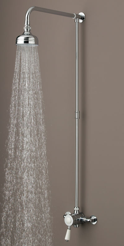 Bristan Colonial Single Sequential Thermostatic Shower and Rigid Riser - KN SHXRR C - KNSHXRRC