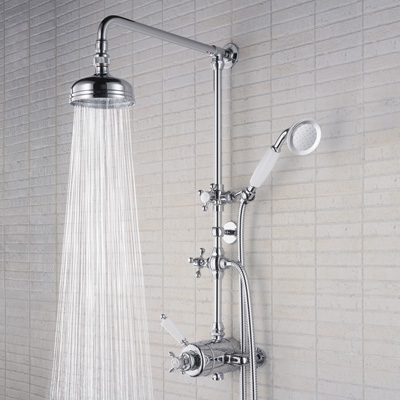 Bristan 1901 Thermostatic Surface Mounted Shower with Rigid Riser & Divertor to Shower Handset - N SHXDIV C - NSHXDIVC