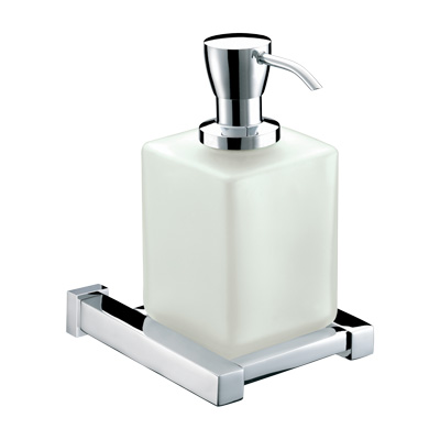 Bristan Qube Wall Mounted Frosted Glass Soap Dispenser Chrome - QU SOAP C - QUSOAPC - DISCONTINUED 
